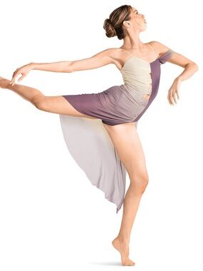 Tenth House Nexus Asymmetrical Dance Costume in Purple and Gray